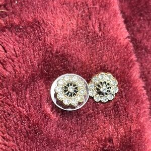 Elegant Gold and Silver Floral Earrings